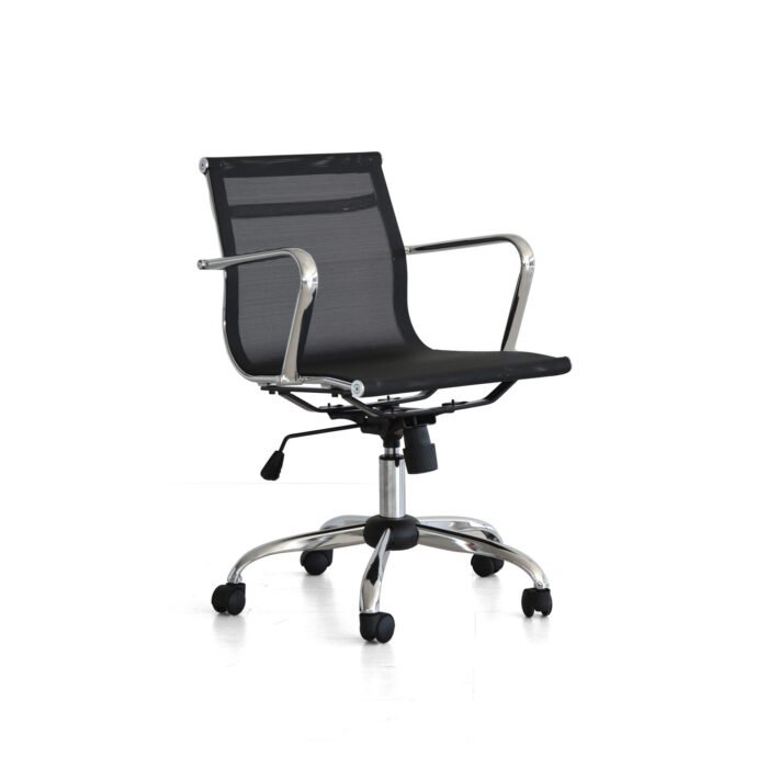 POLTRONA LEILA DIRIGENZIALE NERA,CROMATA