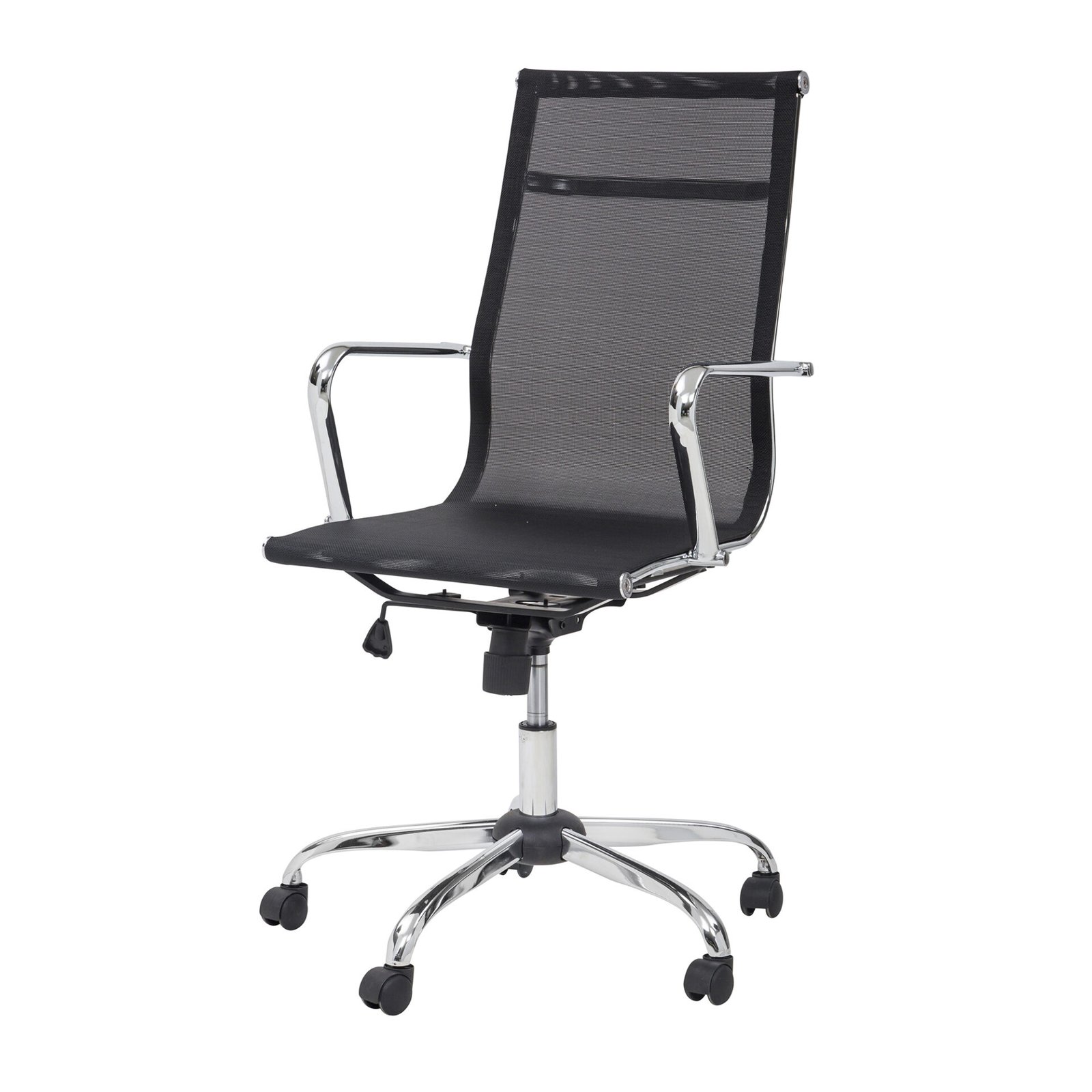 POLTRONA LEILA PRESIDENZIALE NERA,CROMATA