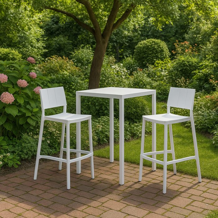 TAVOLO TETRIS 60X60 H110 BIANCO RAGGRINZATO