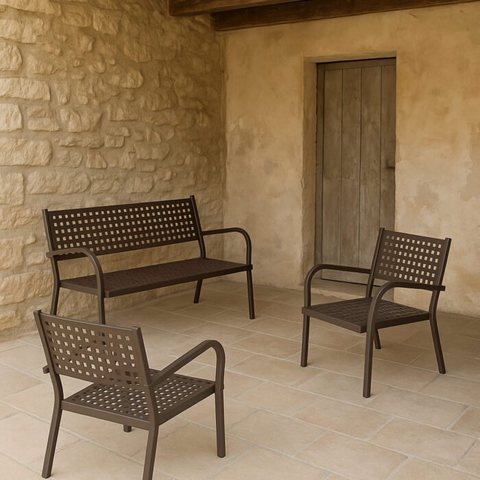 SET ALICE DIVANO 2P+2 POLTRONE BRONZO