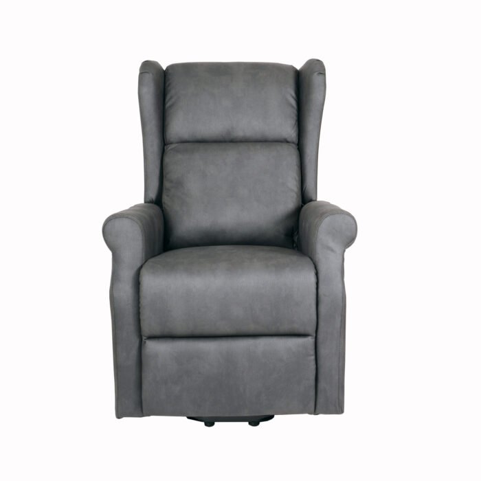 POLTRONA RELAX BERGERE ARLETTE 2 MOTORI ELETTRICA ALZAPERSONA NABUK GRIGIA