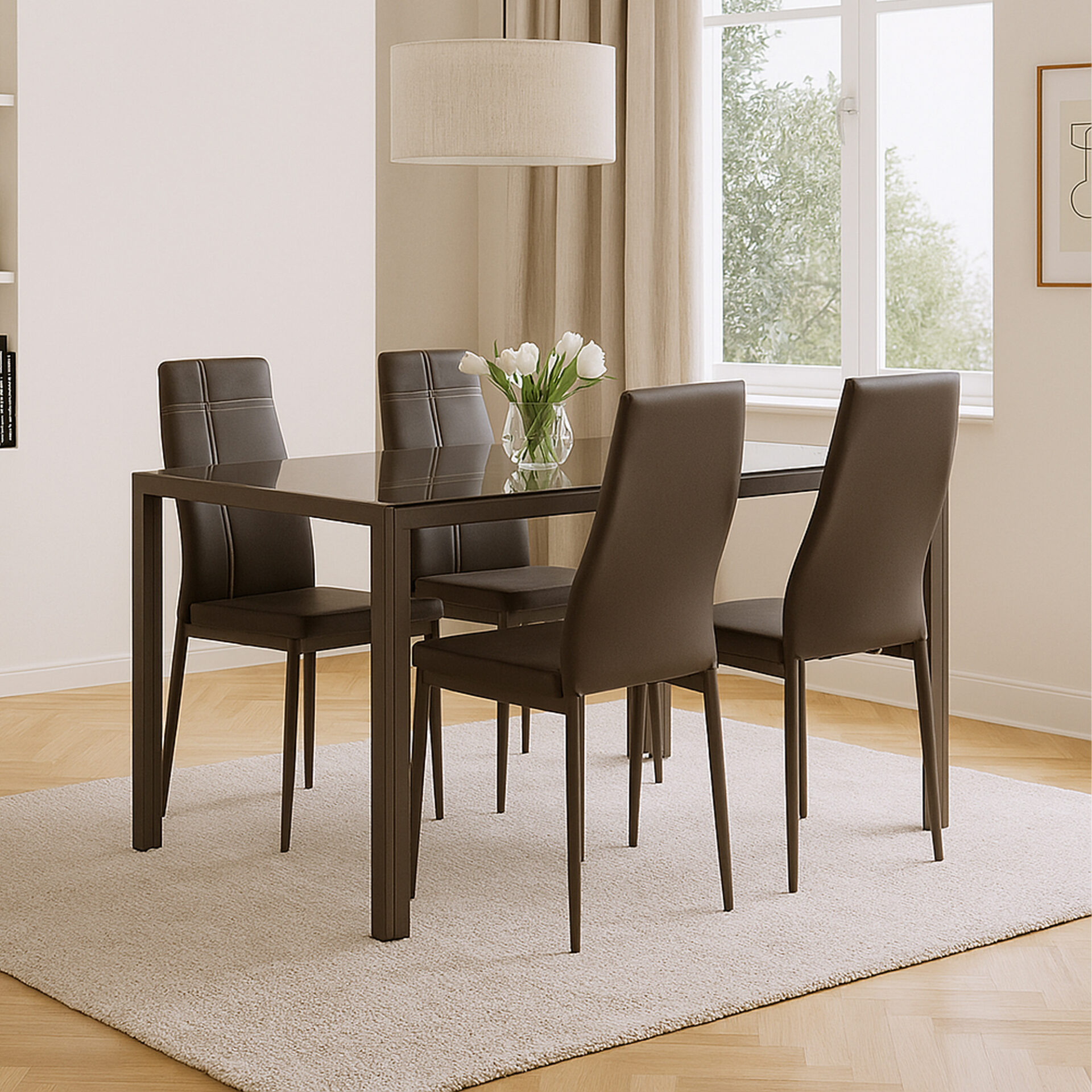 SET BENNY/JOLLY TAVOLO CON 4 SEDIE TORTORA MEDIO