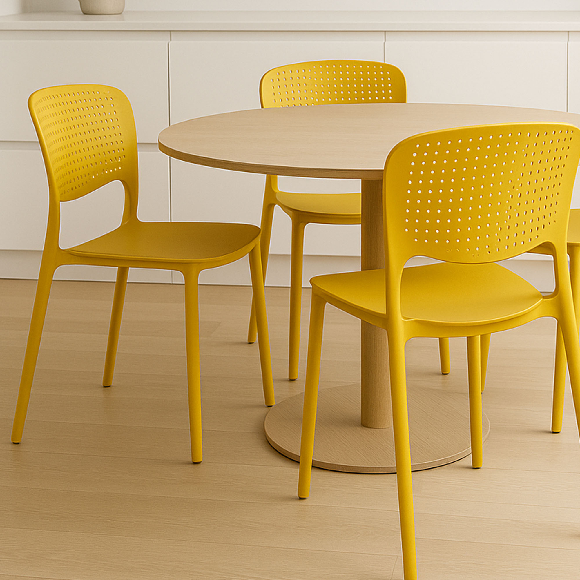 SET 4 SEDIA ARIEL POLIPROPILENE SENAPE