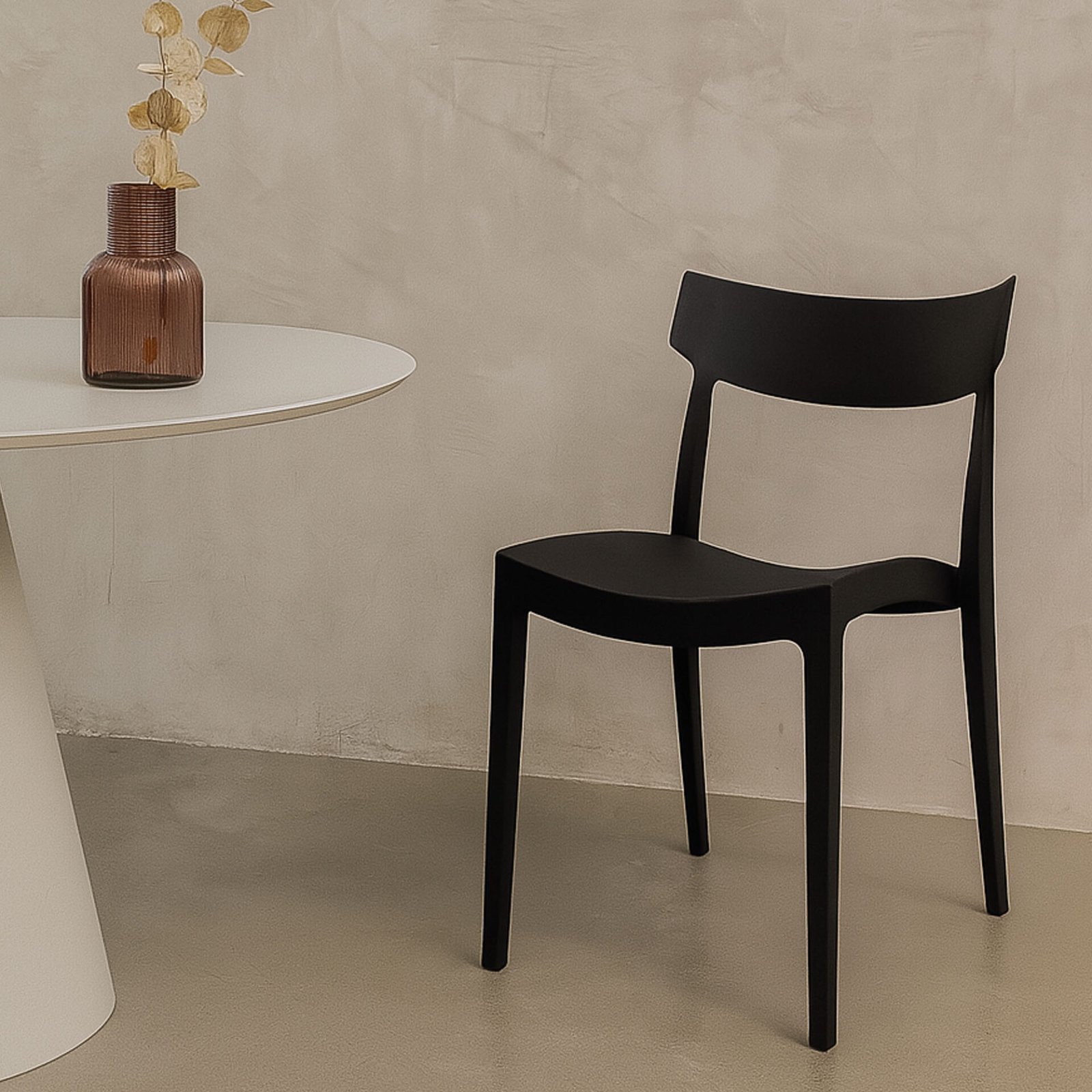 SET 4 SEDIA ETRA IN POLIPROPILENE ANTRACITE