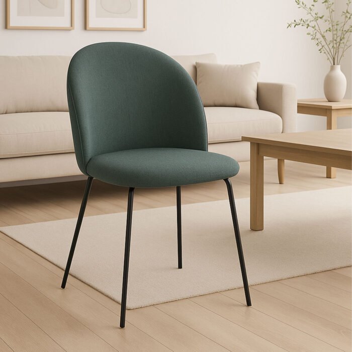 SET 4 Sedia Marzia Verde Oliva con Gambe Nere