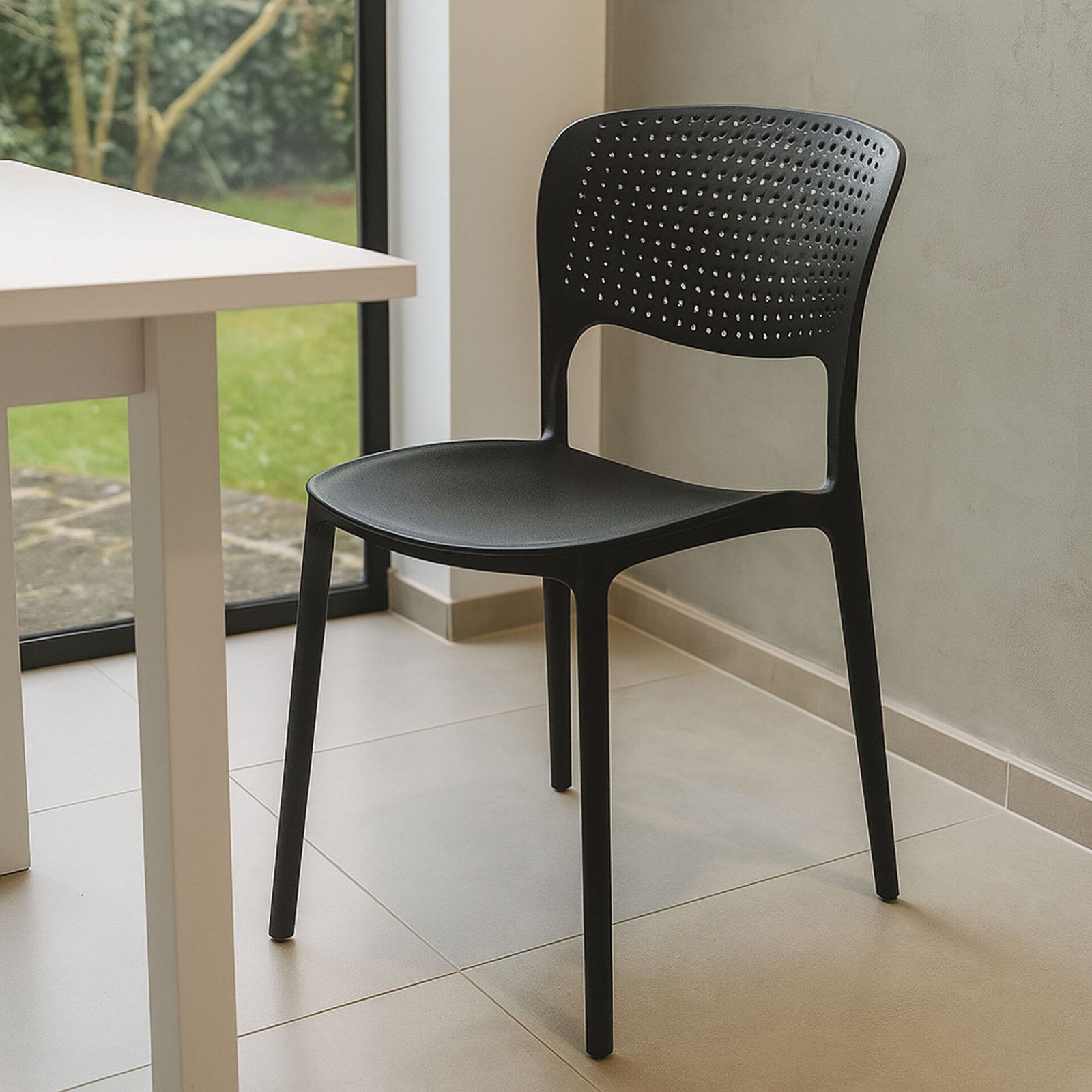 SET 4 SEDIA ARIEL POLIPROPILENE ANTRACITE