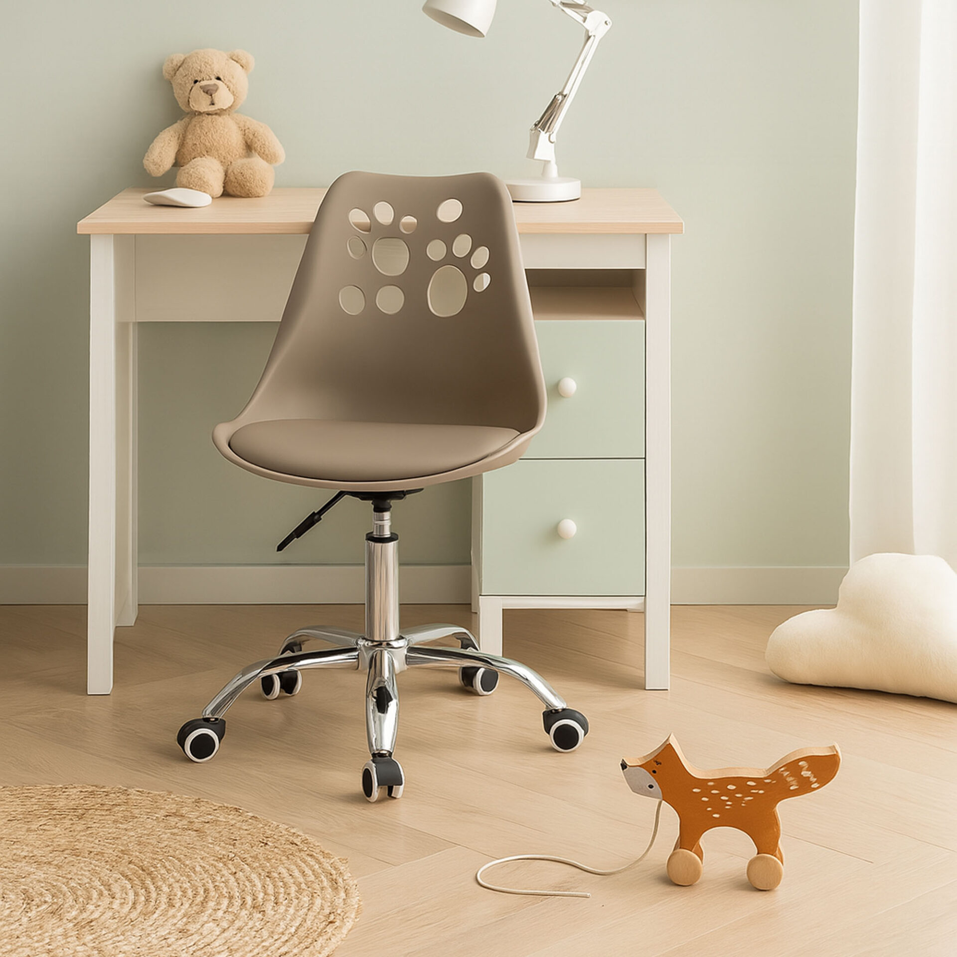 SEDIA SAMIRA IN POLIPROPILE TORTORA C/CUSCINO