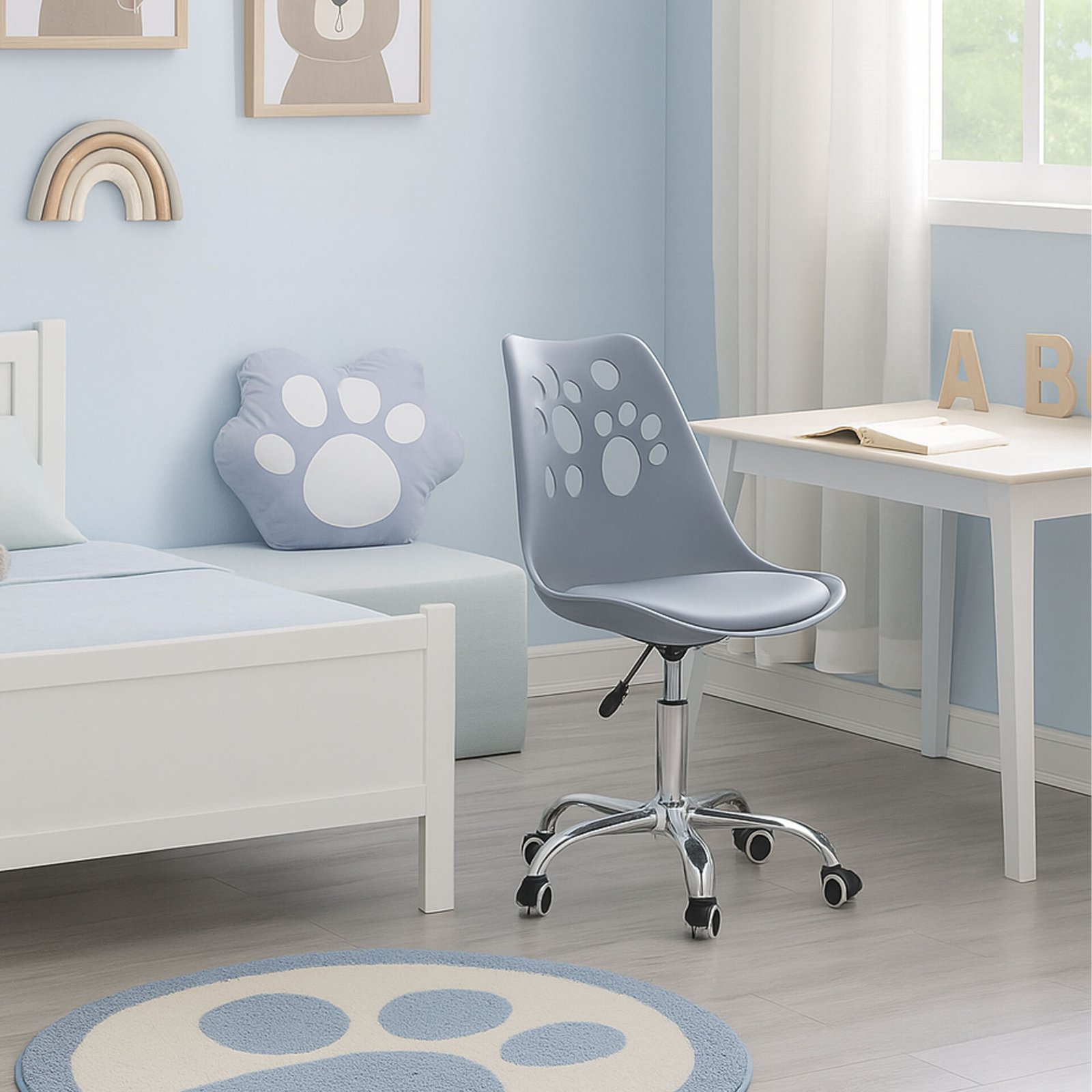 SEDIA SAMIRA IN POLIPROPILE GRIGIO C/CUSCINO