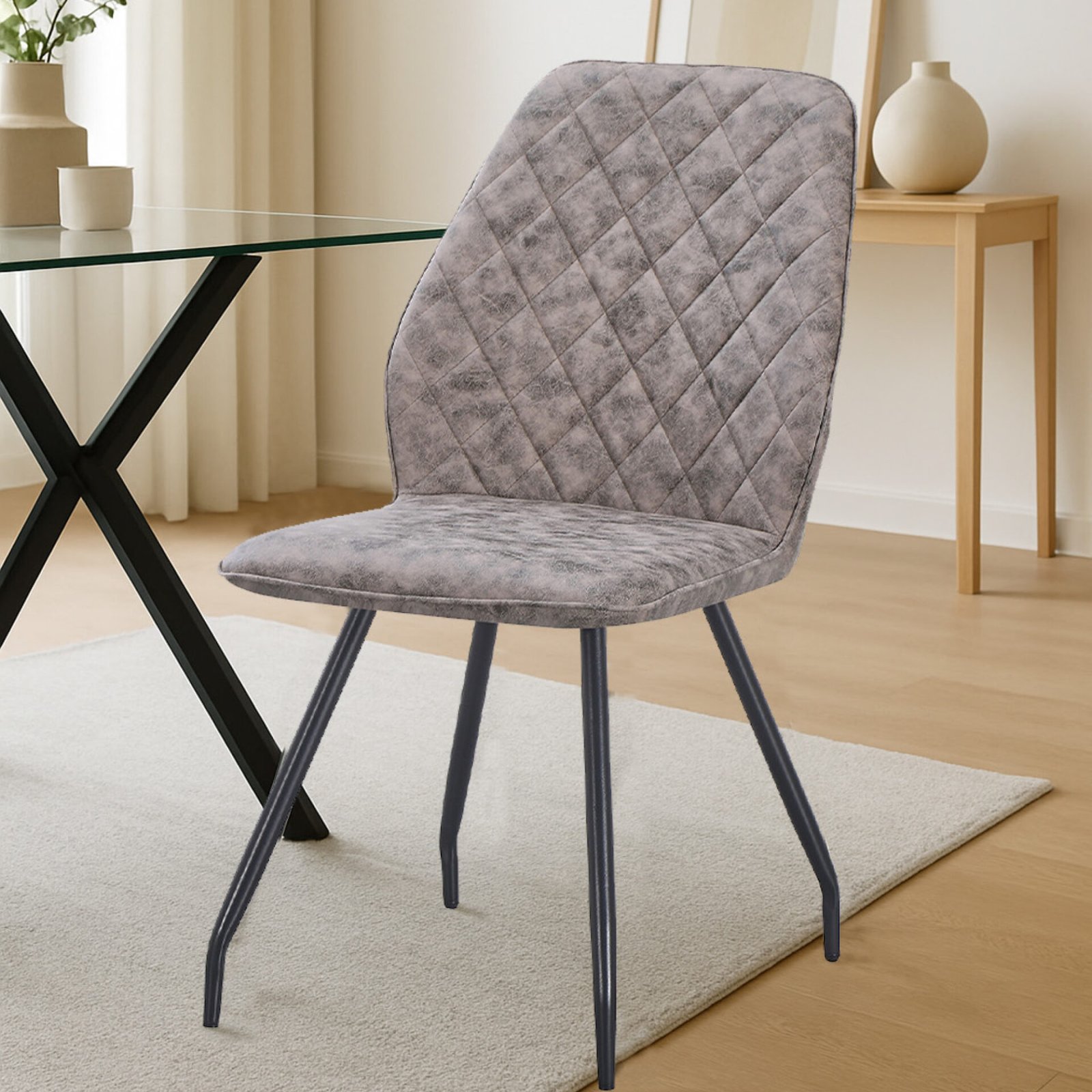 Set 4 Sedia Xena Tortora con Gambe Nere