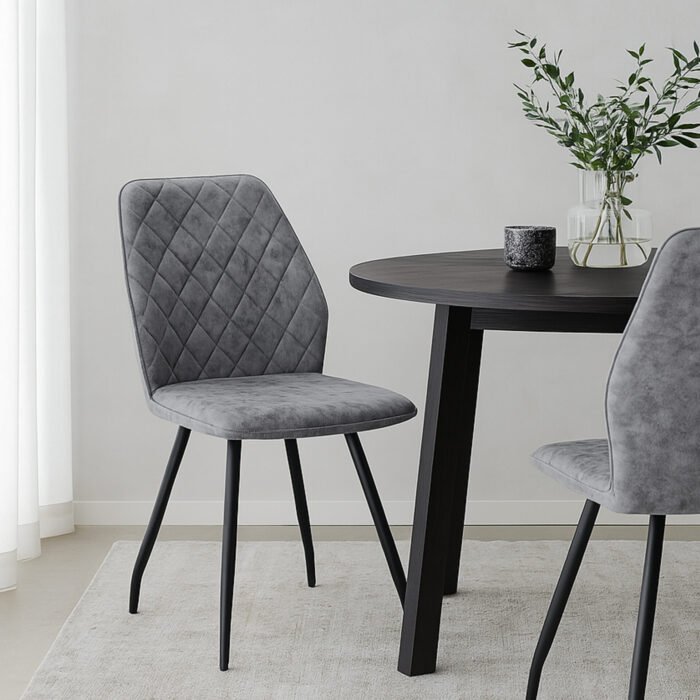 Set 4 Sedia Xena Cenere con Gambe Nere