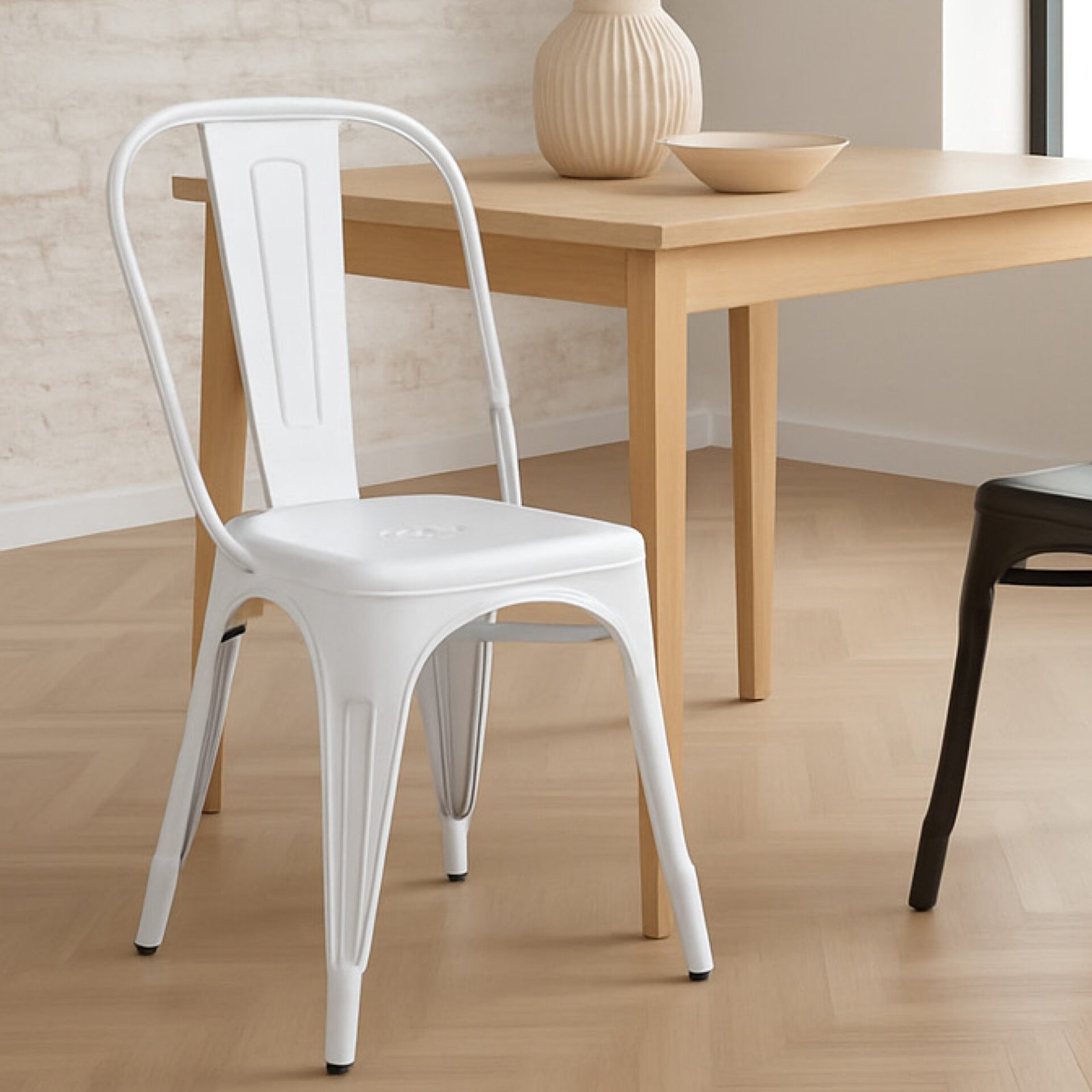 SET 4 SEDIA LINEA IN METALLO BIANCA