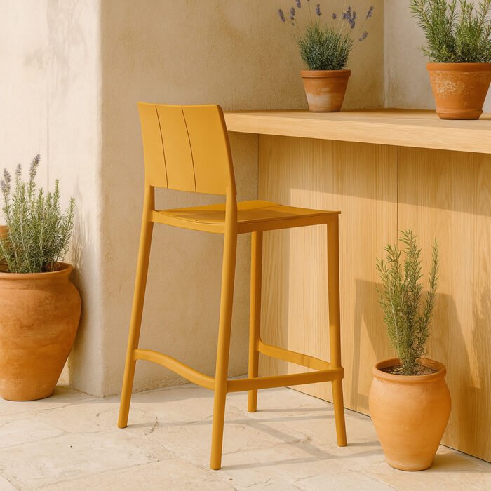 SET 2 SGABELLO ZANTE IN POLIPROPILENE AMBRA