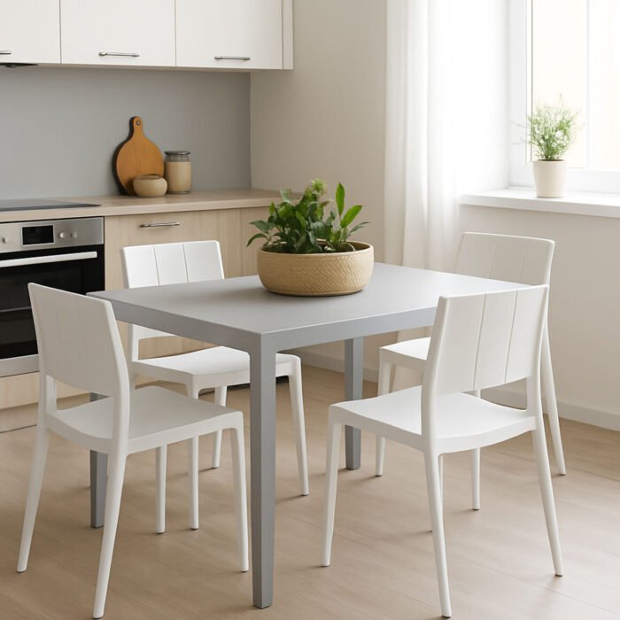 SET 4 SEDIA ZANTE IN POLIPROPILENE BIANCA