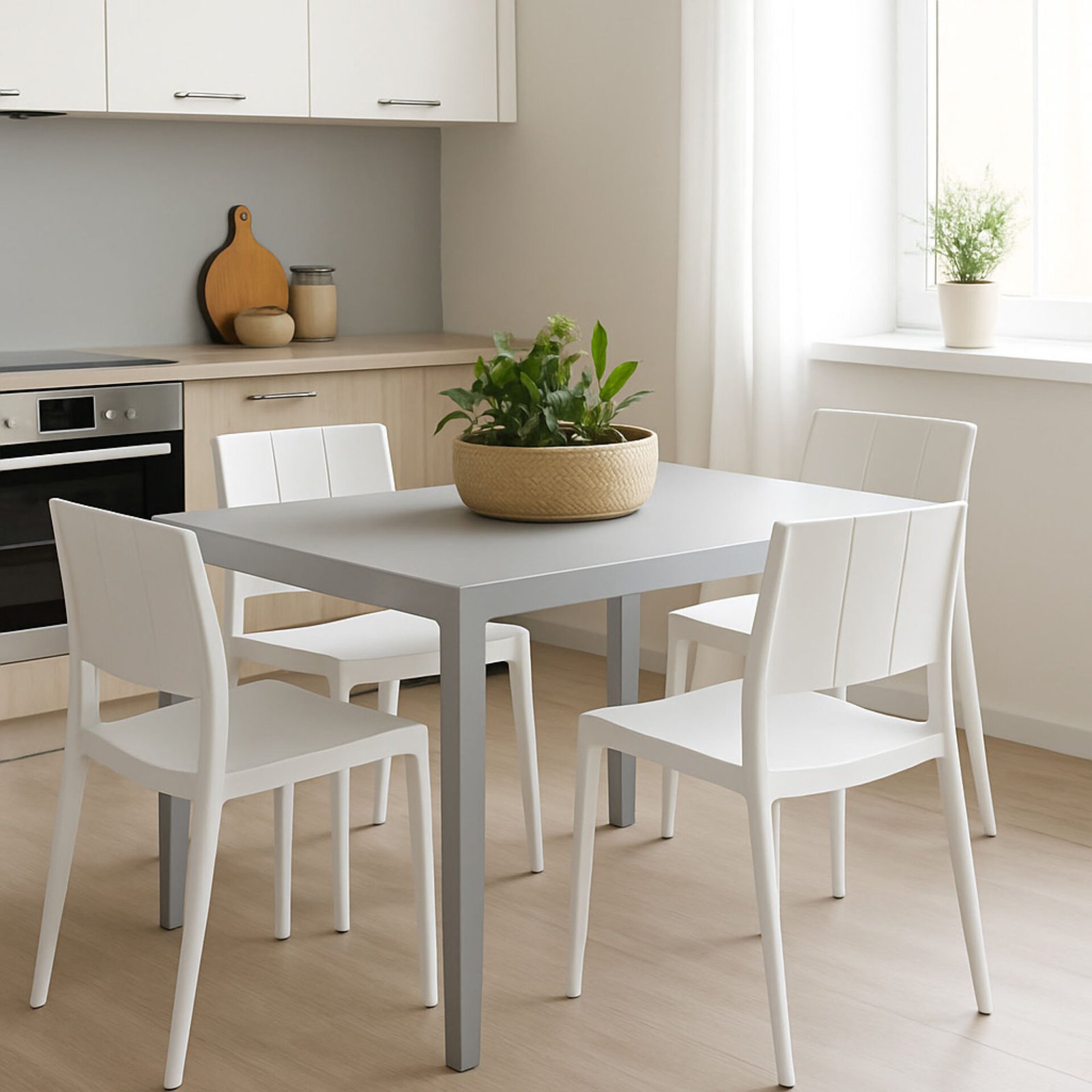 SET 4 SEDIA ZANTE IN POLIPROPILENE BIANCA