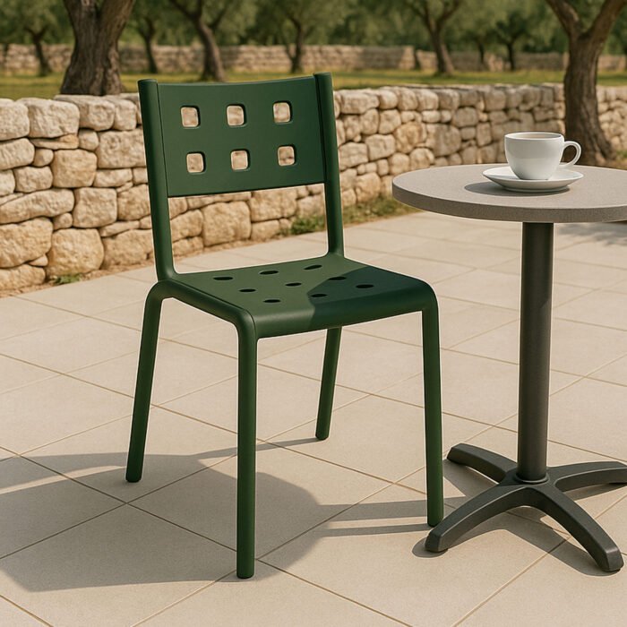 SET 4 SEDIA SIBARI IN POLIPROPILENE VERDE INGLESE