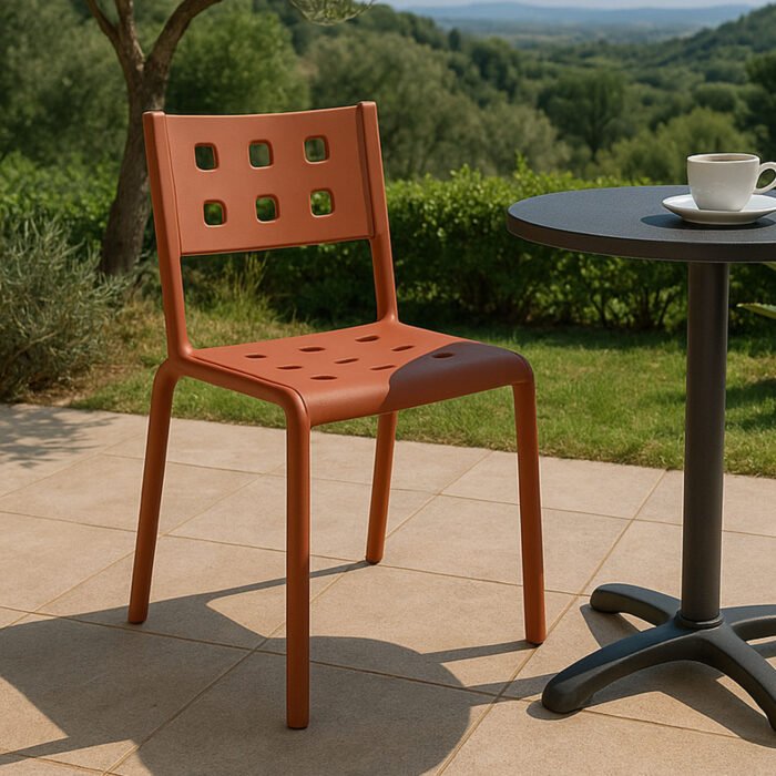 SET 4 SEDIA SIBARI IN POLIPROPILENE TERRACOTTA