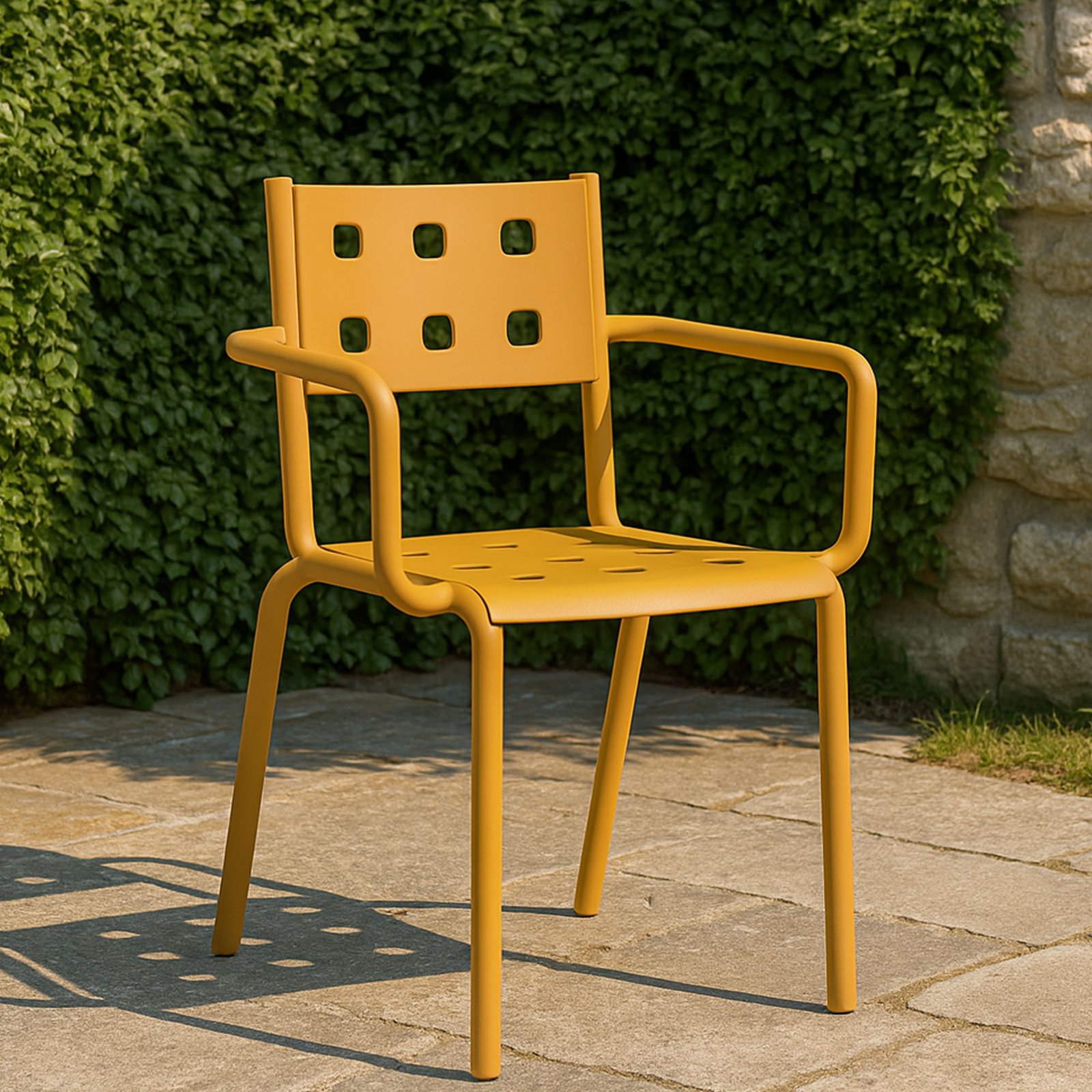 SET 4 POLTRONA SIBARI IN POLIPROPILENE AMBRA