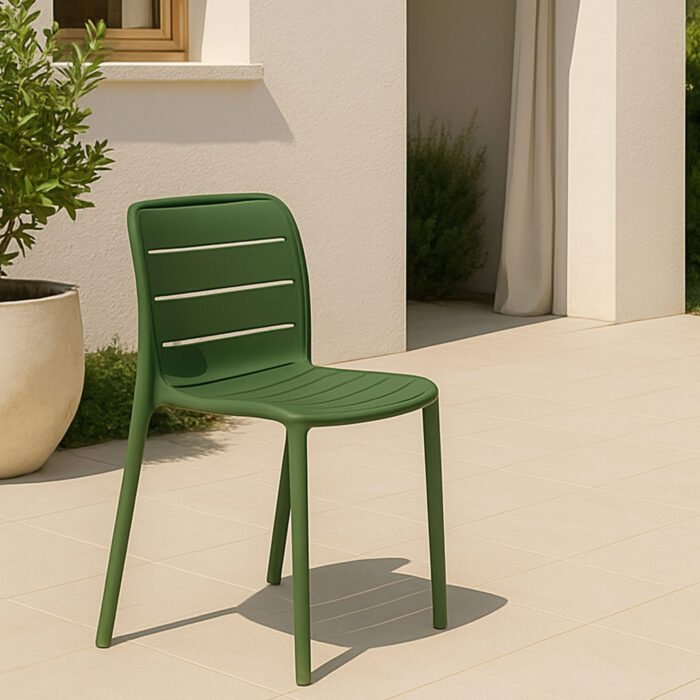 SET 4 SEDIA ITACA IN POLIPROPILENE VERDE INGLESE