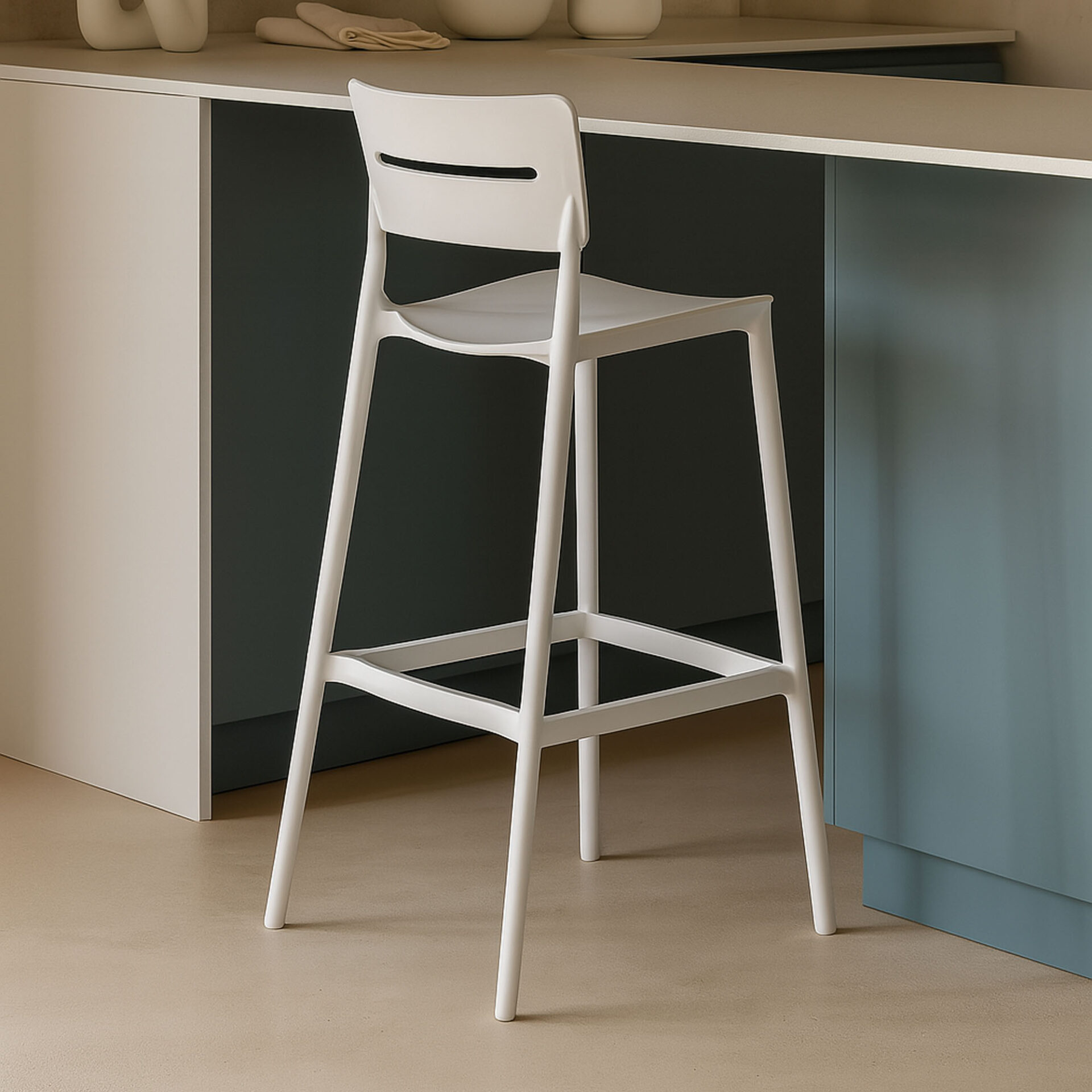 SET 2 SGABELLO BELLA BIANCO