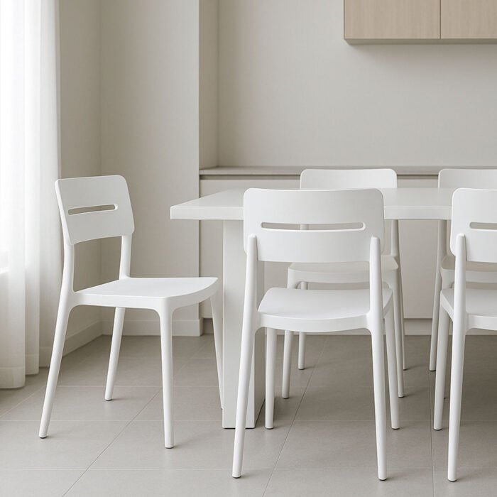 SET 4 SEDIA BELLA IN POLIPROPILENE BIANCA