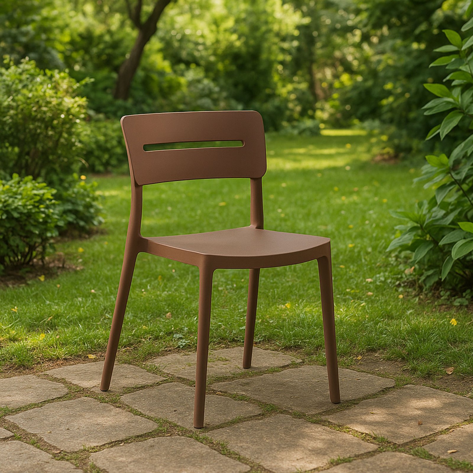 SET 4 SEDIA BELLA IN POLIPROPILENE BRONZO