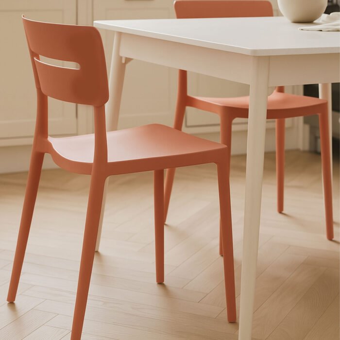 SET 4 SEDIA BELLA IN POLIPROPILENE ACERO