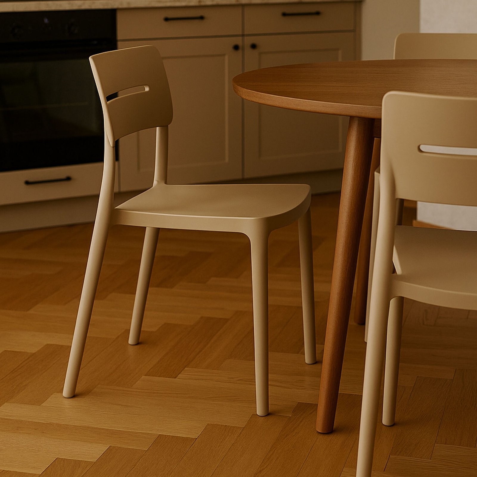 SET 4 SEDIA BELLA IN POLIPROPILENE TORTORA