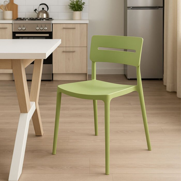 SET 4 SEDIA BELLA IN POLIPROPILENE VERDE