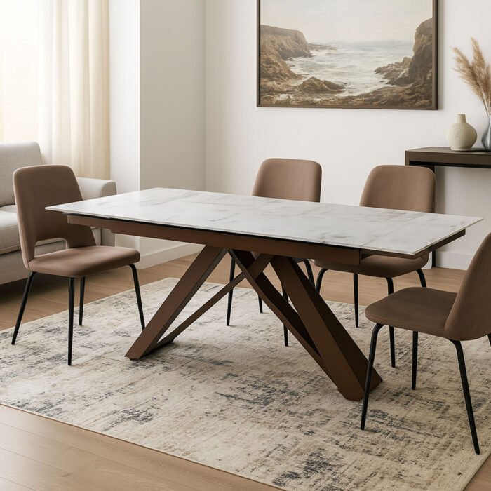 TAVOLO IAGO NEW PATAGONIA BEIGE/GAMBE BRONZO