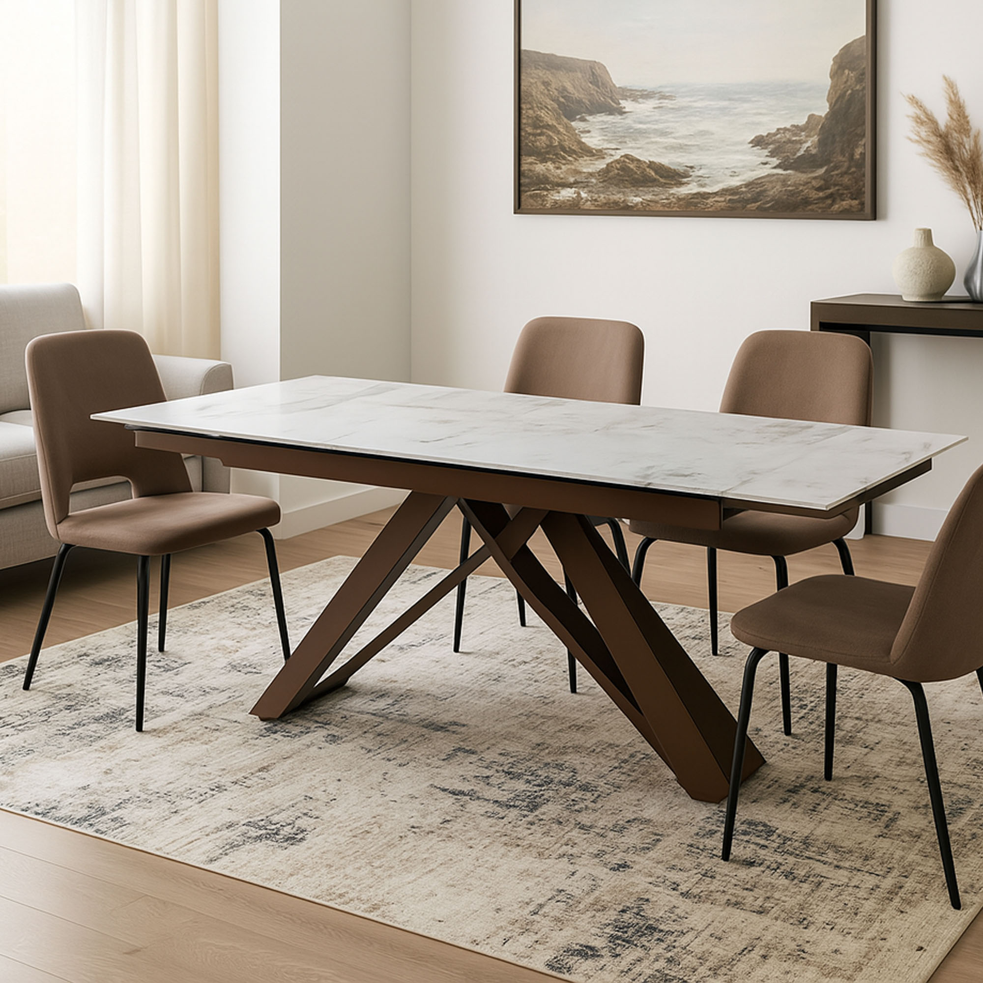 TAVOLO IAGO NEW PATAGONIA BEIGE/GAMBE BRONZO