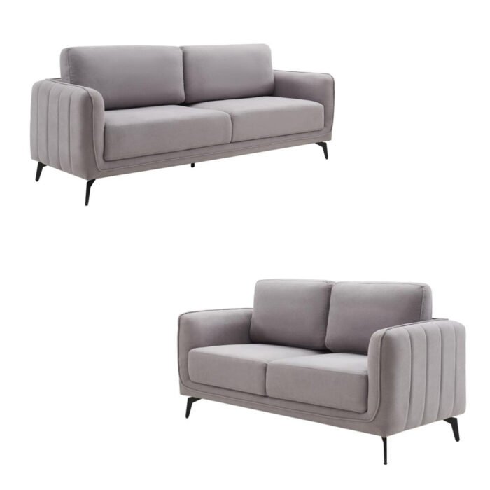 SET CUBIK DIVANO 3+2 POSTI GRIGIO MEDIO