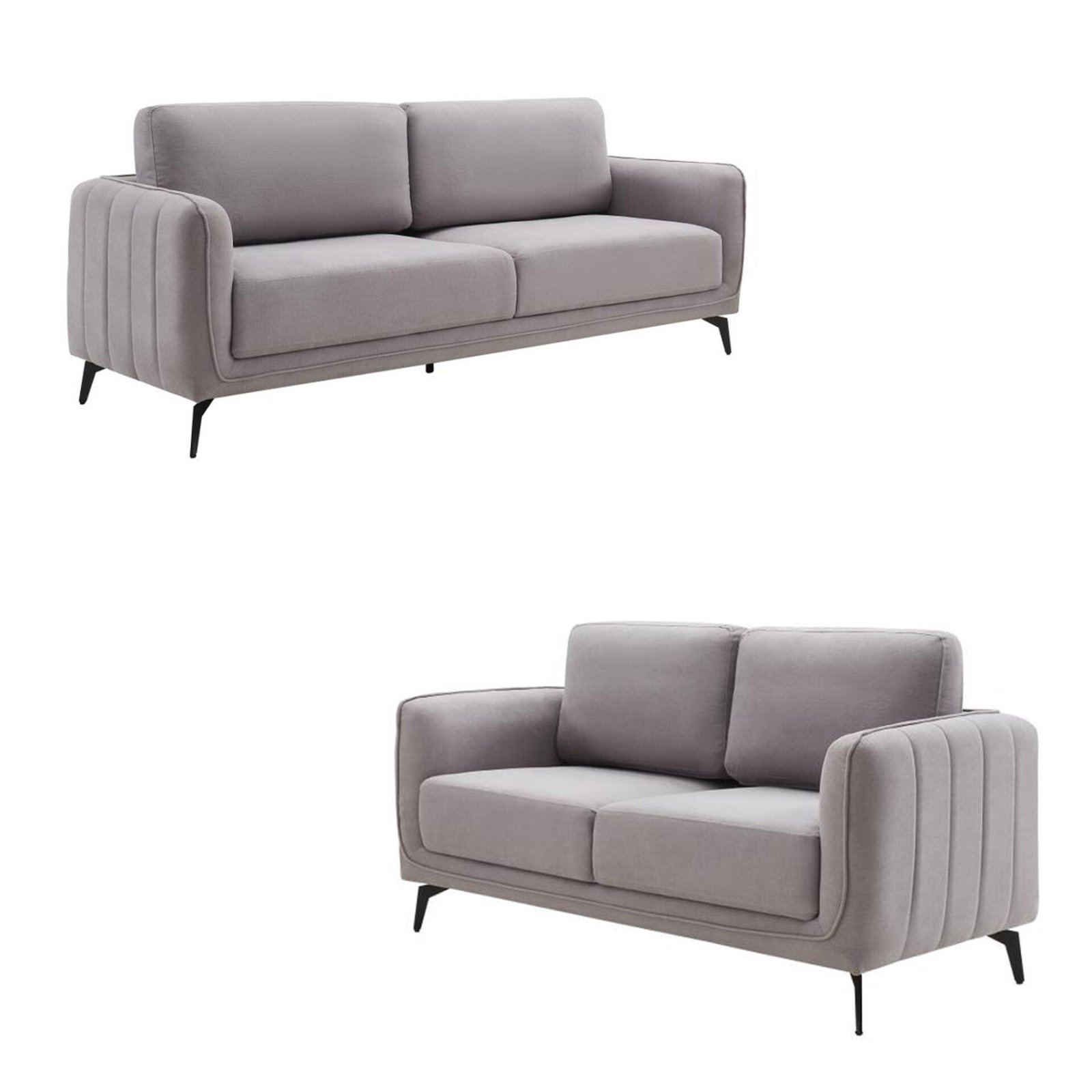 SET CUBIK DIVANO 3+2 POSTI GRIGIO MEDIO