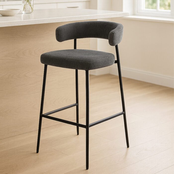 SGABELLO SET 2 MEGAN TESSUTO MILLERIGHE CENERE