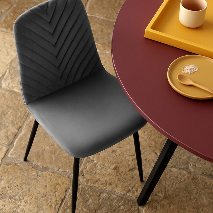 SET DI 6 SEDIA ELETTRA VELLUTO CENERE