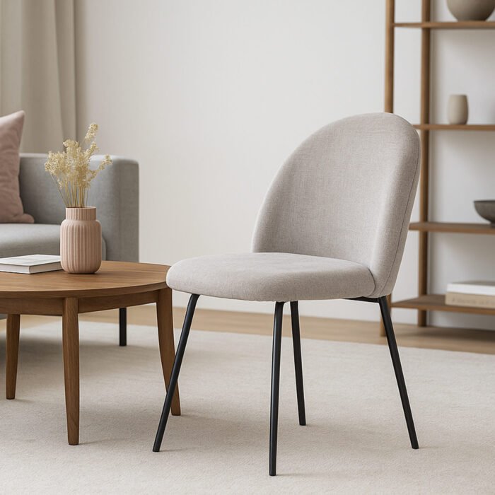 SEDIA NEW TAMARA IN TESSUTO CORDA GAMBE NERE SET DA 4 PEZZI