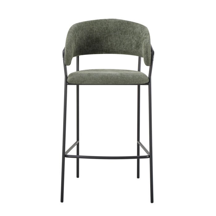 SGABELLO APICE VERDE GAMBE NERE SET DA 4 PEZZI