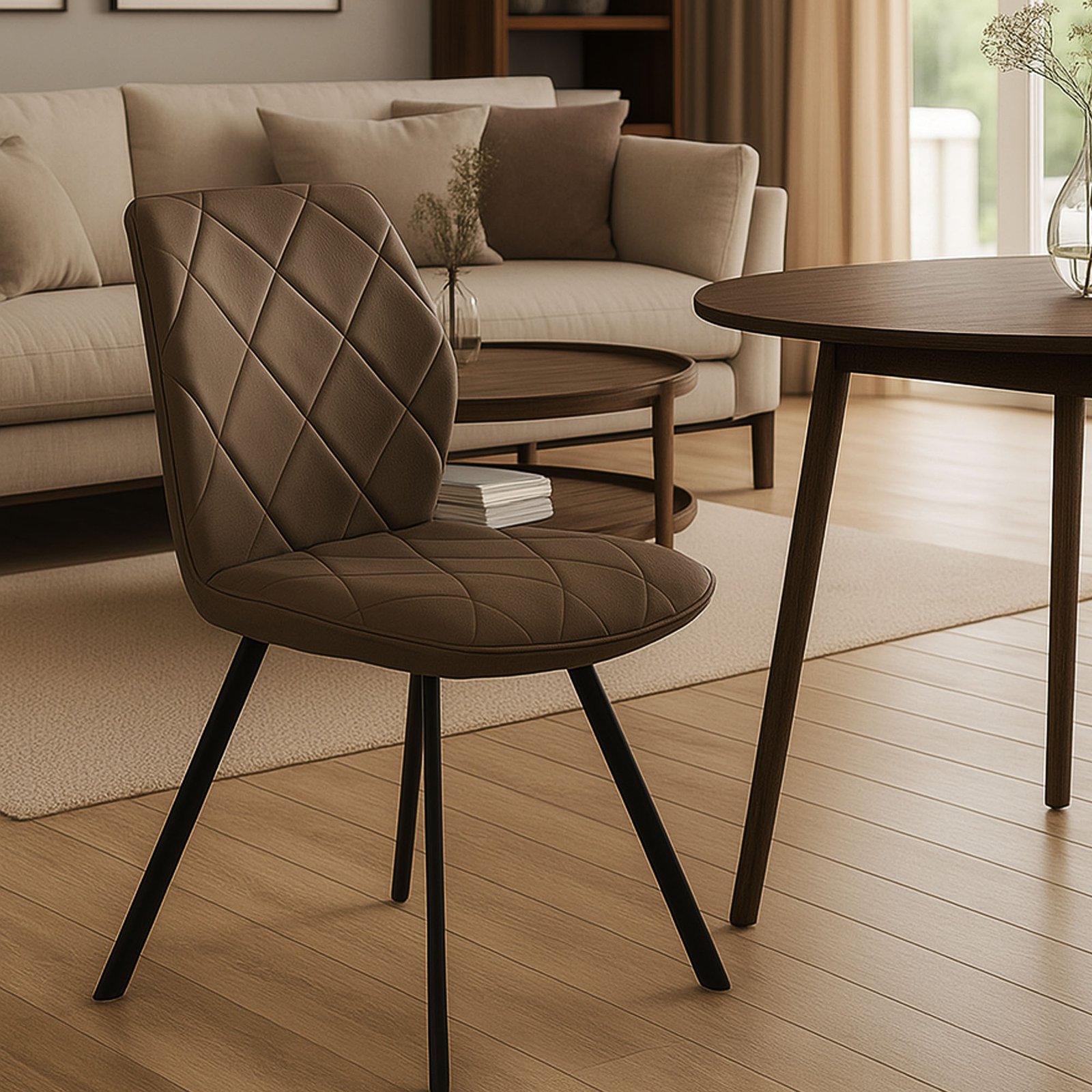 SET 4 SEDIA ARDA, ECONABUK TORTORA STRUTTURA NERA