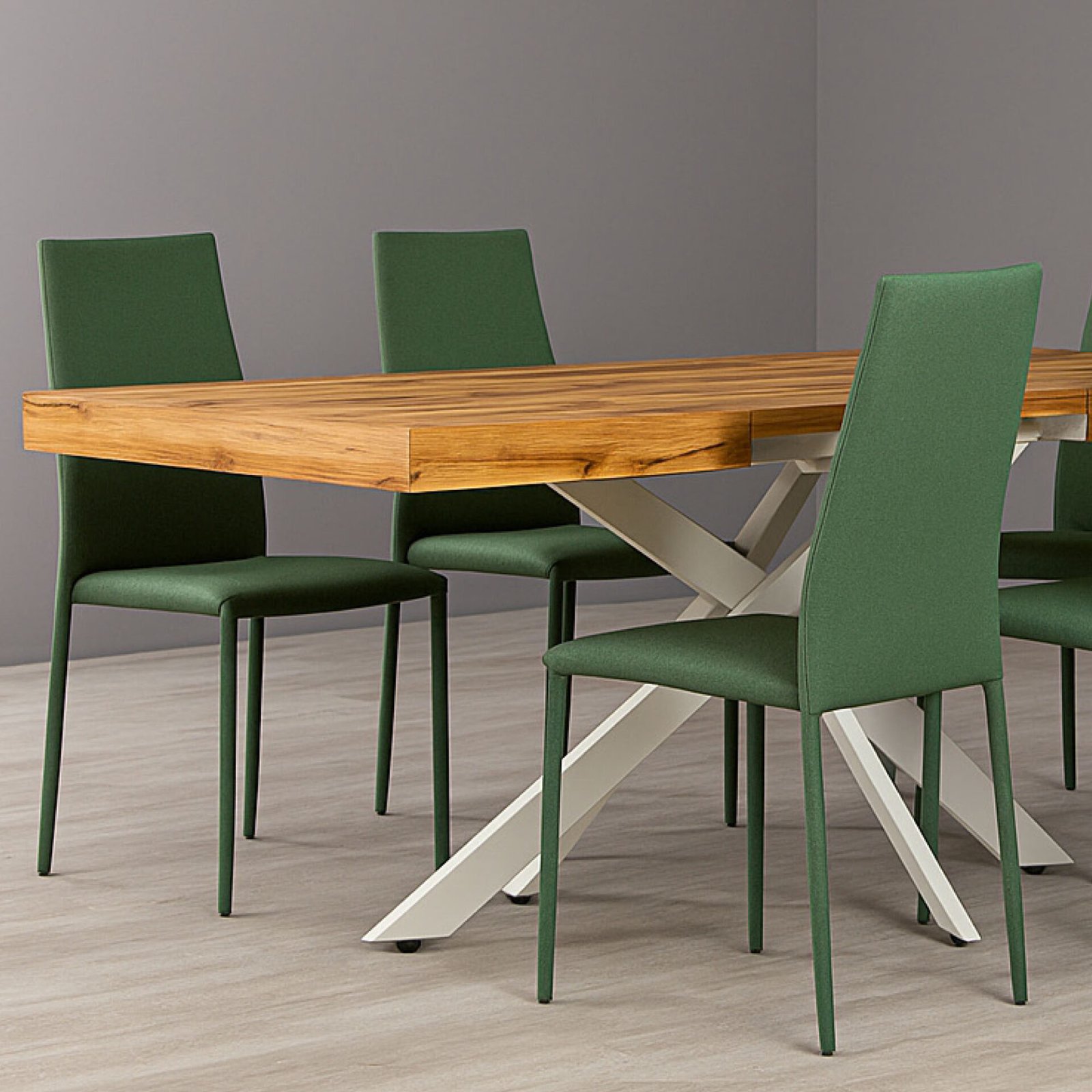 SET 6 SEDIA FELTRA TESSUTO VERDE