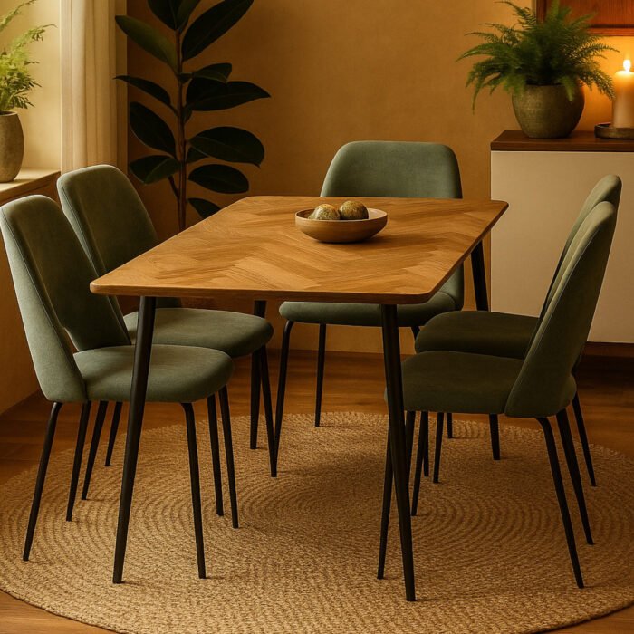 TAVOLO SCANDIO 120X80 FINITURA ROVERE/GAMBE NERE