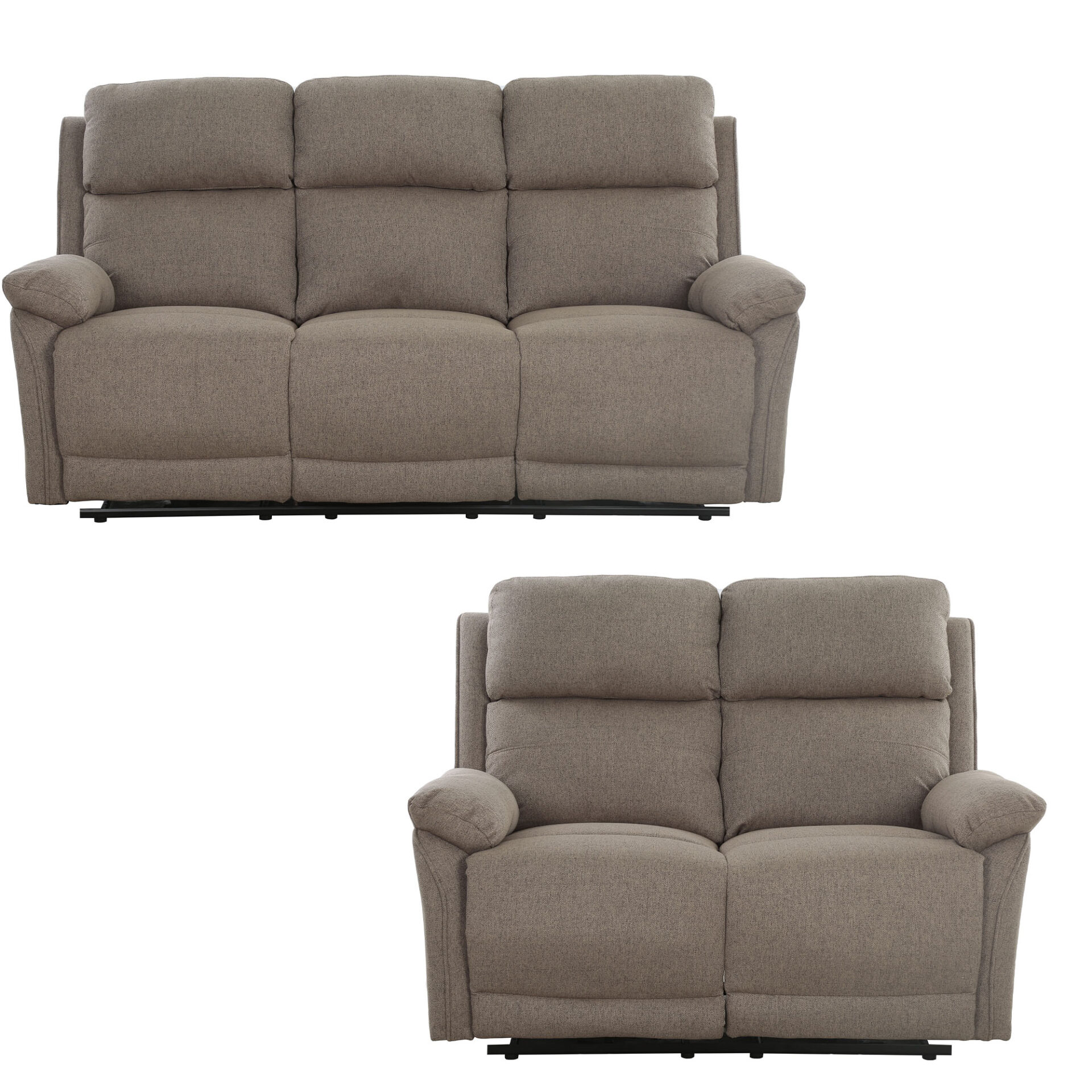 EUGENIA 3+2 ELECTRIC SOFA SET WITH USB, WHERE GRAY FABRIC