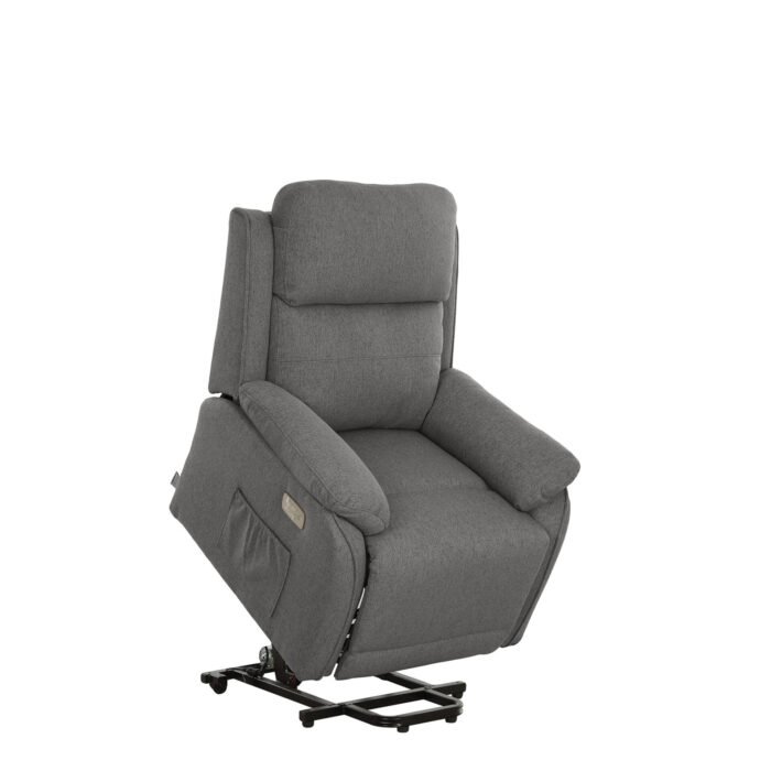 POLTRONA RELAX EUGENIA 2 MOTORI C/USB IN TESSUTO CENERE