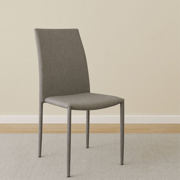 SET 6 SEDIA FELTRA TESSUTO GRIGIO