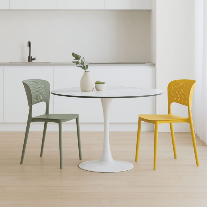 TAVOLO FUSION BIANCO DIA110/GAMBA BIANCA