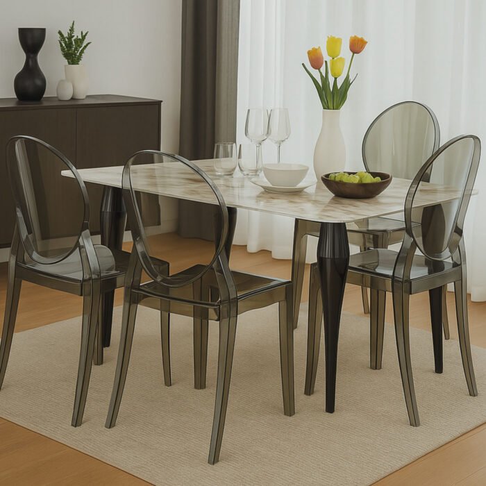 TAVOLO KASPER CALACACATTA BEIGE/GAMBE NERE