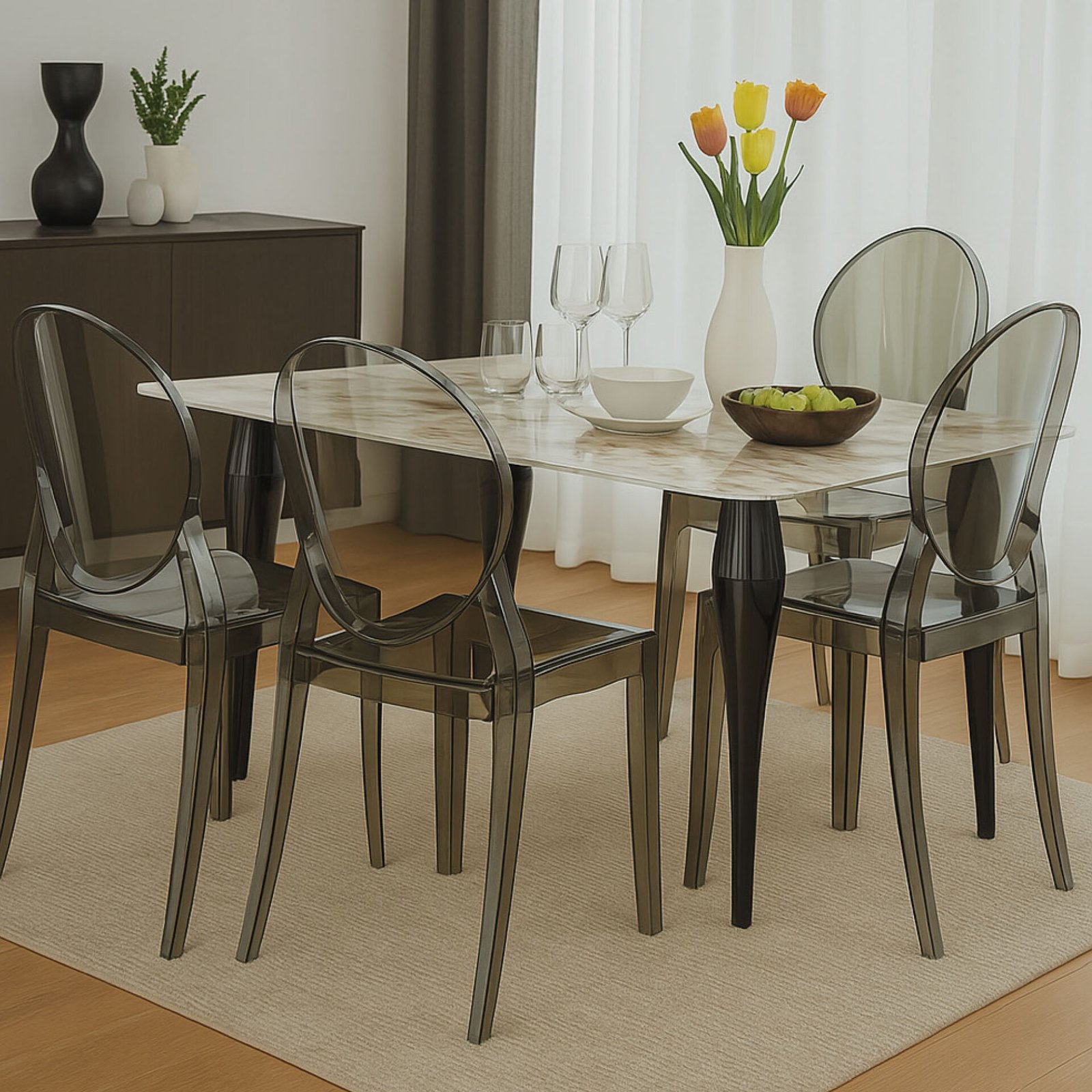 TAVOLO KASPER CALACACATTA BEIGE/GAMBE NERE