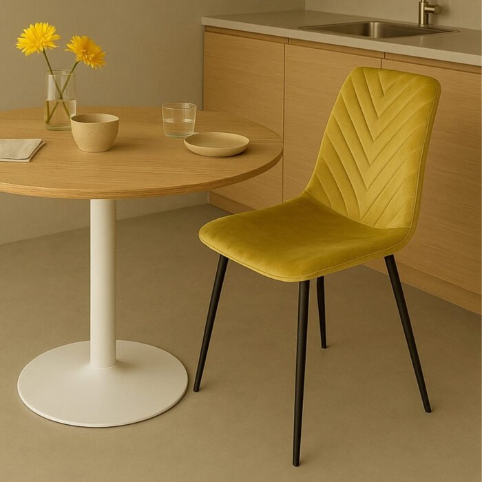 SET DI 6 SEDIA ELETTRA VELLUTO SENAPE