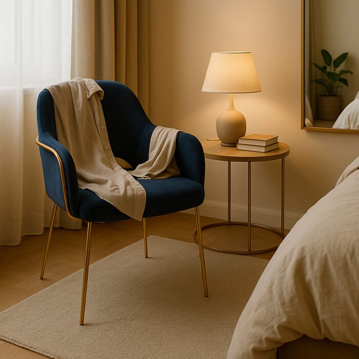 SET 2 POLTRONA KLIMT BLU GAMBE ORO