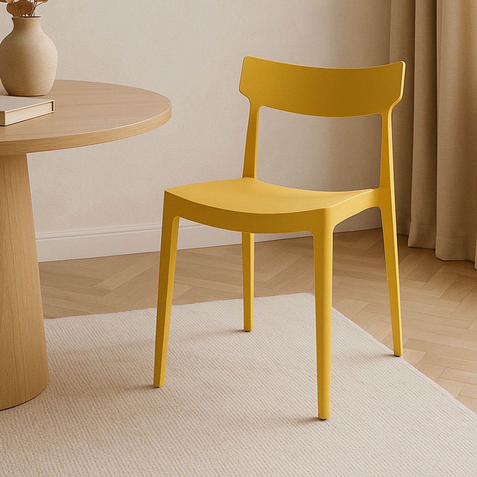 SET 4 SEDIA ETRA IN POLIPROPILENE SENAPE