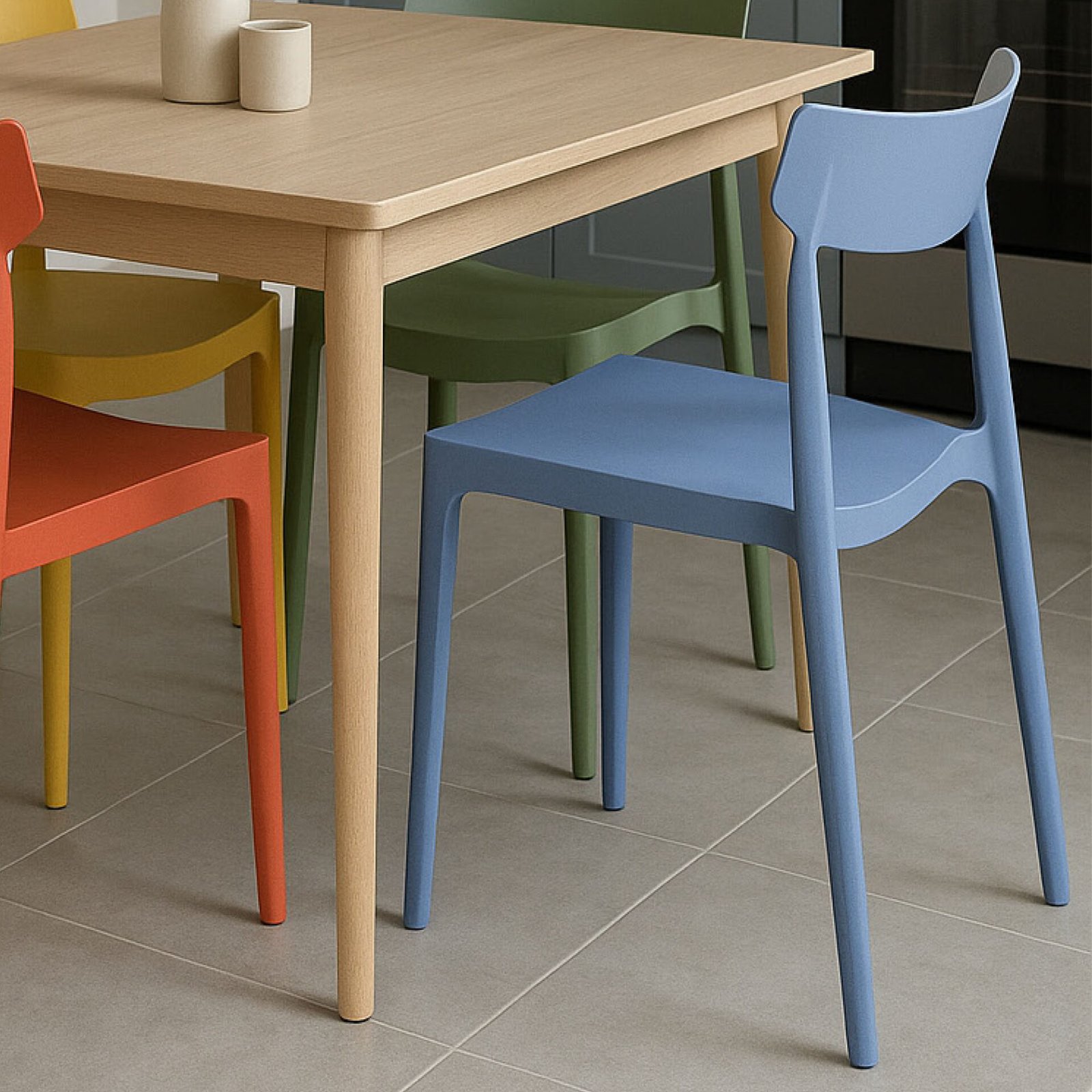 SET 4 SEDIA ETRA IN POLIPROPILENE CARTA DA ZUCCHERO