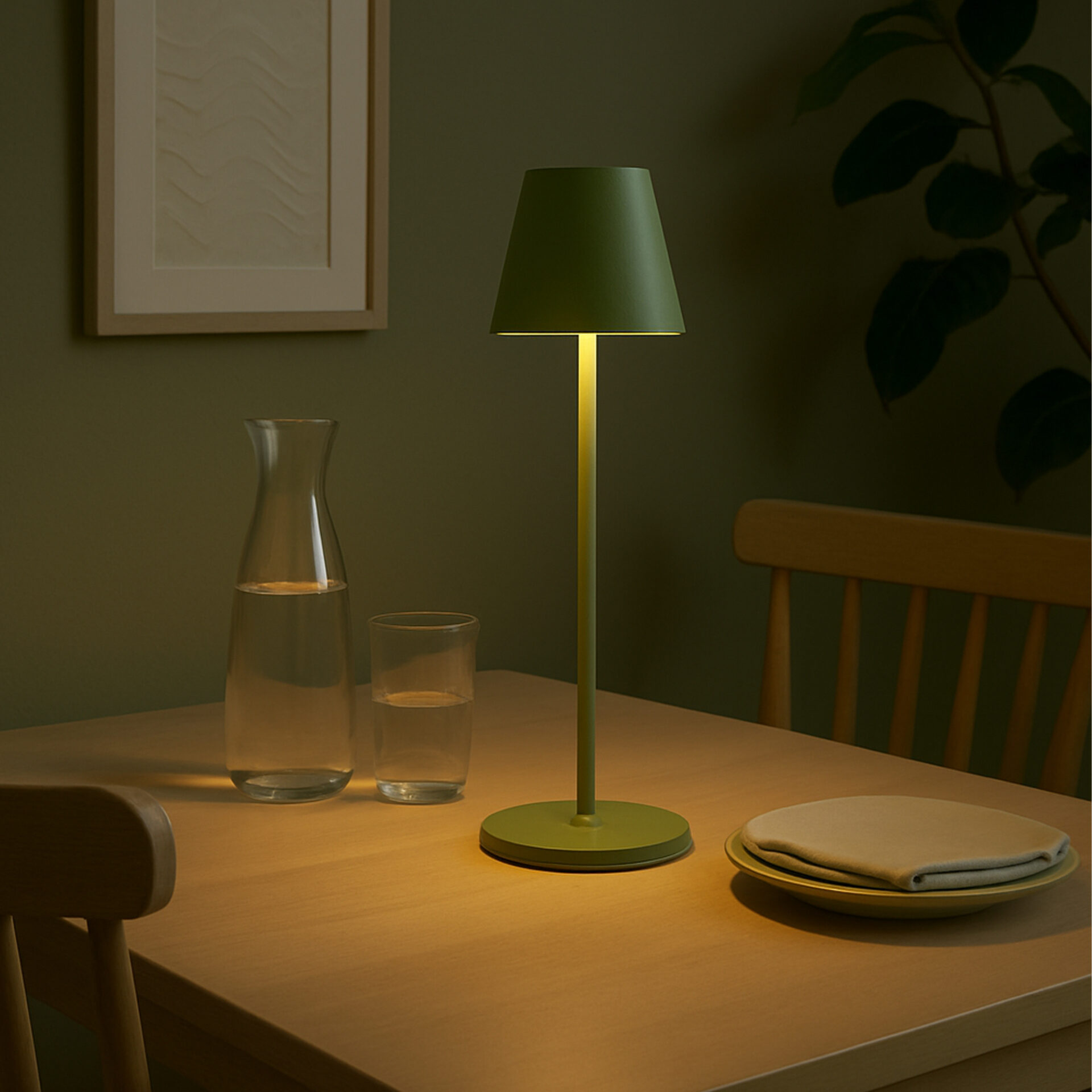 LAMPADA DA TAVOLO RONNY TOUCH VERDE DIMMERABILE